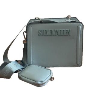 Steve Madden Powder Blue Structured Crossbody with Detachable Mini Pouch